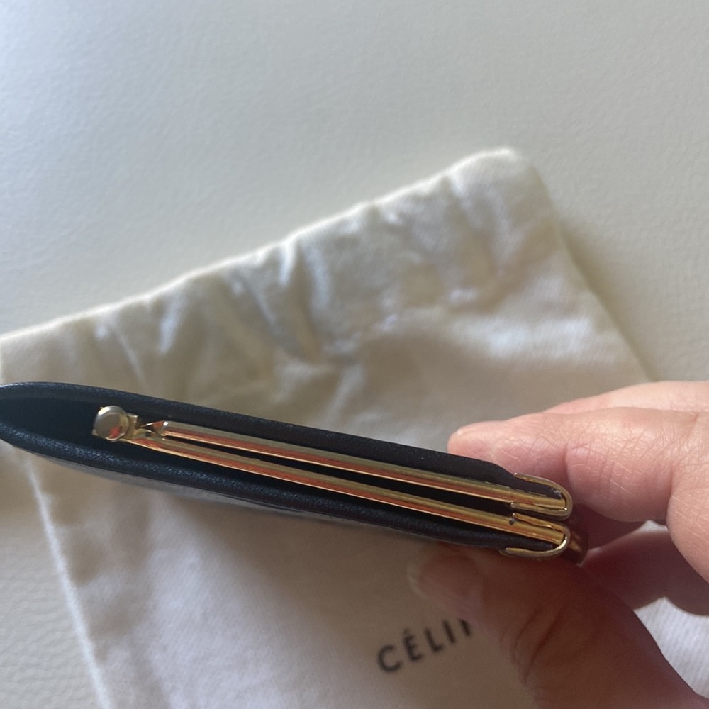 Céline Navy Coated Canvas/Leather Coin, AirTag, AirPod, wallet - Picture 6 of 7